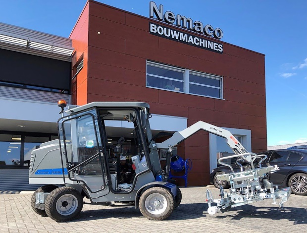 Nemaco showt eerste elektrische bestratingsmachine