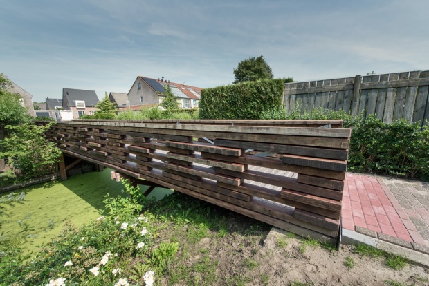 Houten brug in Westervoort.