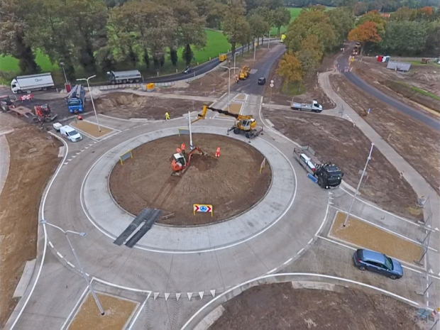 Rotonde met vezelversterkt beton