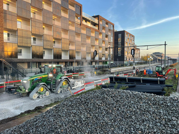 Bouwmaterieel aanleg spoor