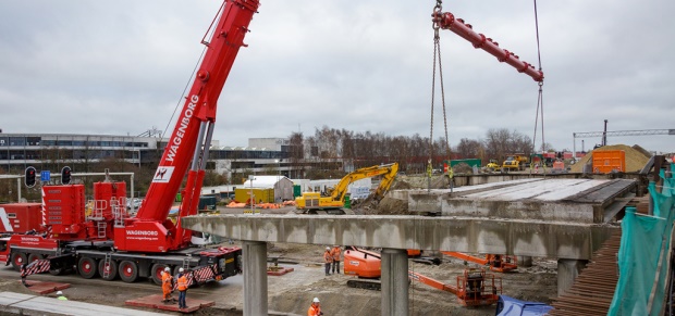 bouwplaats van een viaduct