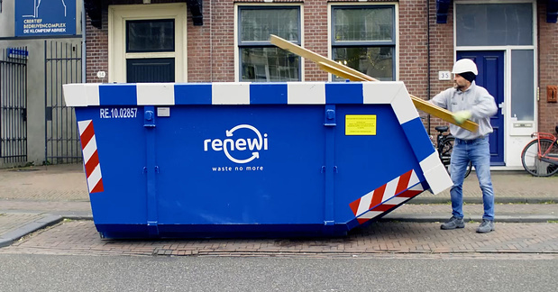 Container voor het hergebruiken van bouwafval