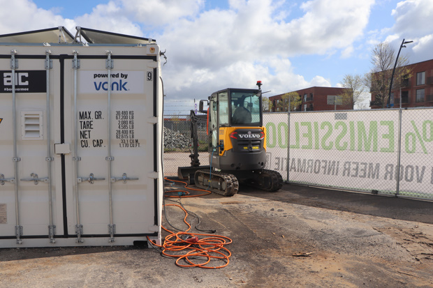 Laadhub voor elektrisch bouwmaterieel