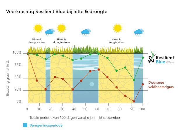 Grafiek hitte en droogte