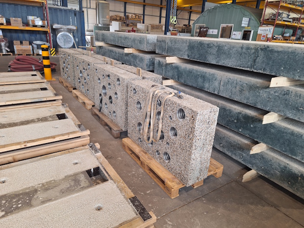 Geopolymeerbeton in de fabriek